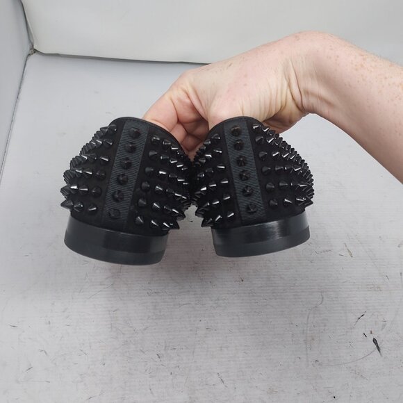 Christian Louboutin Black Tassilo Spike Stud Tassel Leather Loafer - Picture 5 of 11